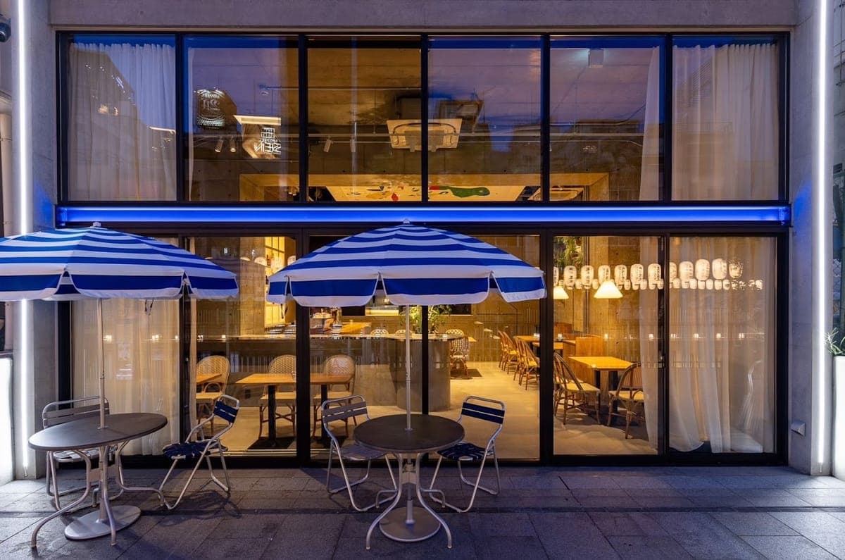Cozy interior of Casablanca Namba Riverside — a relaxed cafe space in Namba, Osaka